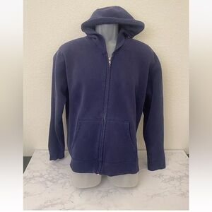 Vintage Blue Pullover Y2K Hoodie Mens Size XL Blank Plain Hooded Sweatsh…​